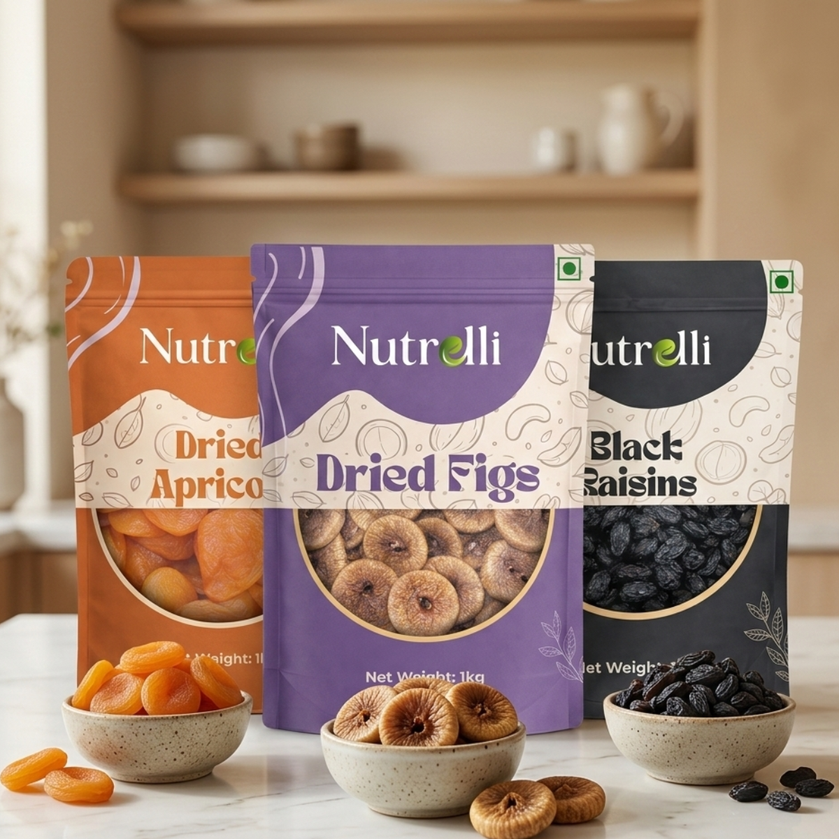 Nutrelli Premium Apricot, Fig & Raisin Combo (3 x 1KG)