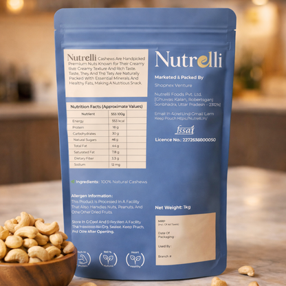 Nutrelli Premium Whole Cashews (1KG)