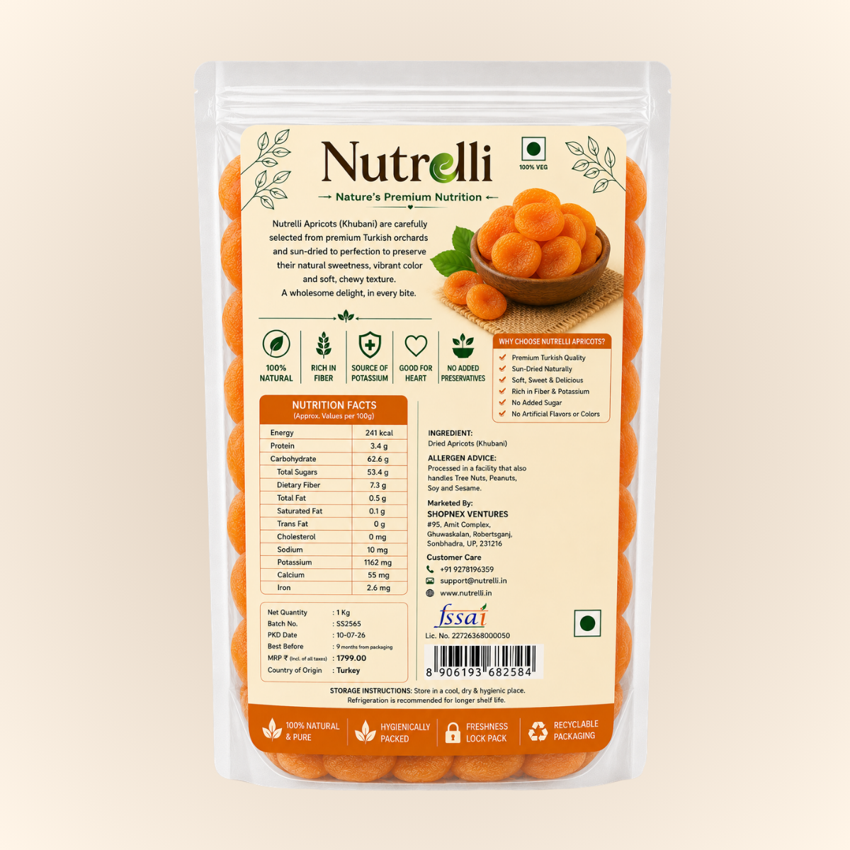 Dried Apricots  1 Kg