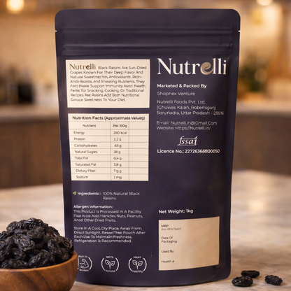Nutrelli Premium Black Raisins(1Kg)