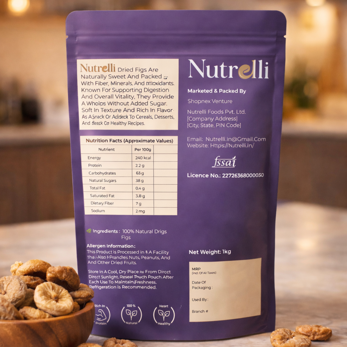 Nutrelli Premium Dried Figs(1Kg)