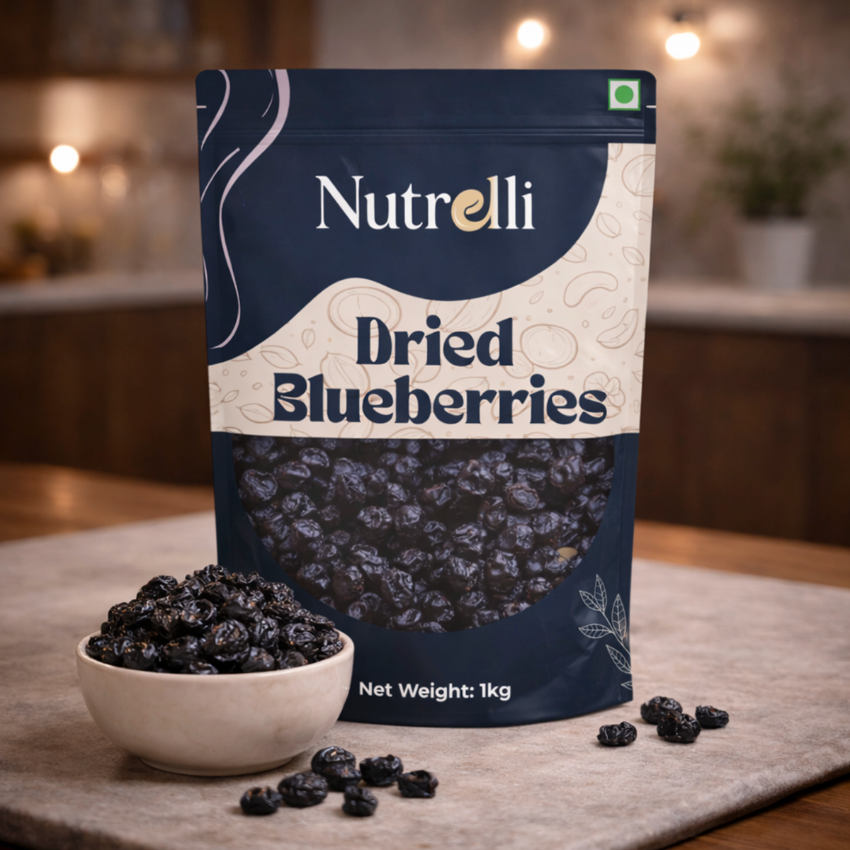 Nutrelli Dried Seedless Blueberries (1KG)