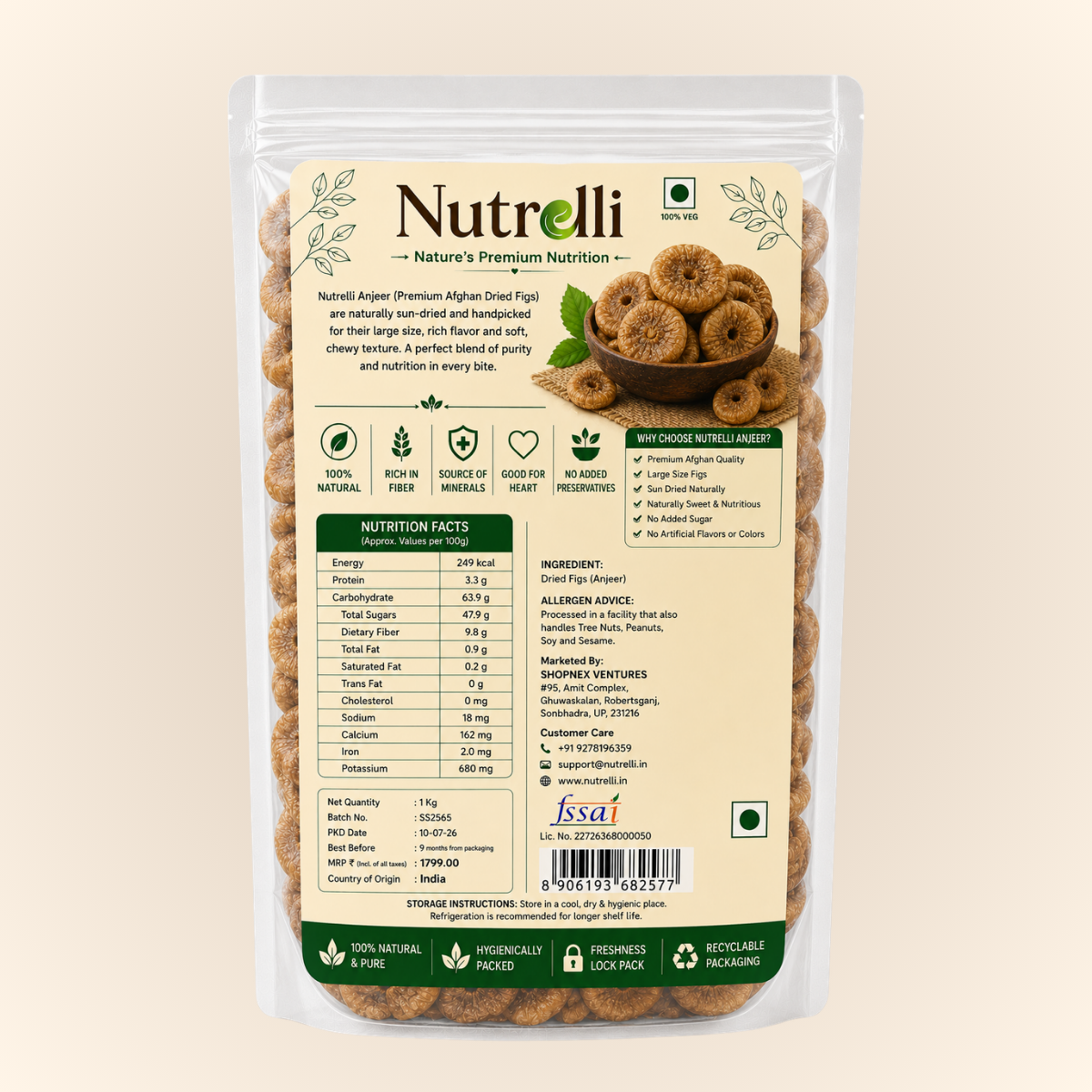Dried Figs  1 Kg Pack