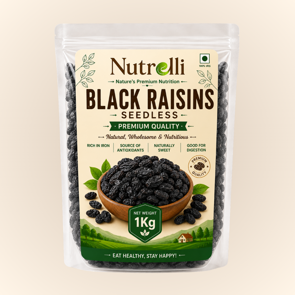 Black Raisins  1 Kg