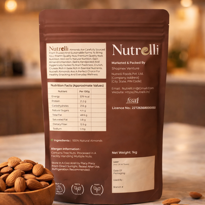 Nutrelli Premium Classic Almonds (1KG)